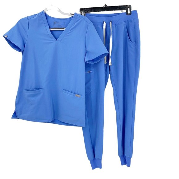 FIGS Other - FIGS Womens Catarina™ Scrub Top & Zamora™ Jogger Pants XS Ceil Blue